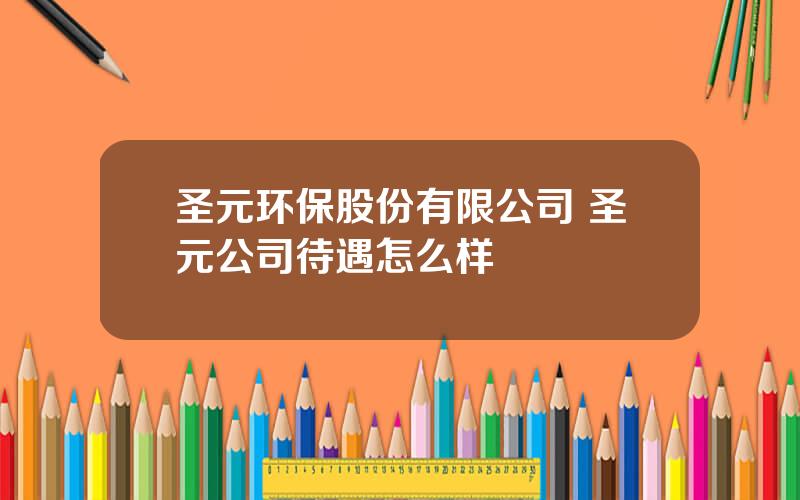 圣元环保股份有限公司 圣元公司待遇怎么样